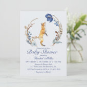 Waterverf Bosvos Baby Shower Kaart (Staand voorkant)