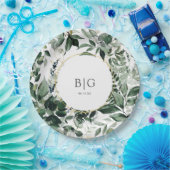 Waterverf Botanic Greenery loof bruiloft Papieren Bordje (Feest)