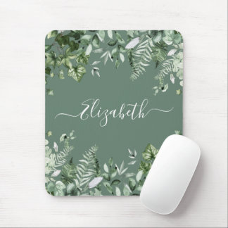 Waterverf Botanical Ferns Ivy Sage Green Muismat