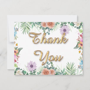 Waterverf Botanical Floral Wenskaart Kaart