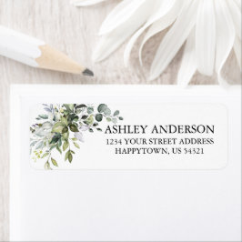 Waterverf Botanical Greenery Return Address Etiket