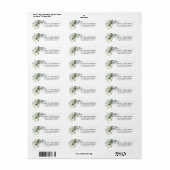 Waterverf Botanical Greenery Return Address Etiket (Full Sheet)