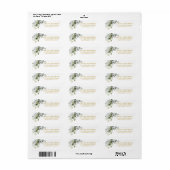 Waterverf Botanical Greenery Return Address Gold Etiket (Full Sheet)
