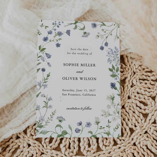 Waterverf Botanical Save the Date - Foto-optie