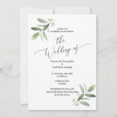 Waterverf Botanical Wedding Invitation Kaart (Voorkant)