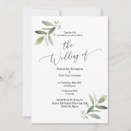 Waterverf Botanical Wedding Invitation Kaart