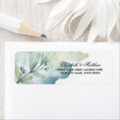 Waterverf Botanical Wedding Return-adreslabels Etiket (Insitu)