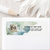 Waterverf Botanical Wedding Return-adreslabels Etiket (Insitu)