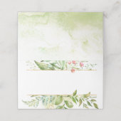 Waterverf Botanicals Green Leaves Pink Flowers | Plaatskaartje (Buitenkant ongevouwen)
