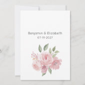 Waterverf botanicals pastel roze bloemen RSVP Kaart (Achterkant)