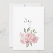 Waterverf botanicals pastel roze bloemenbruiloft kaart (Achterkant)