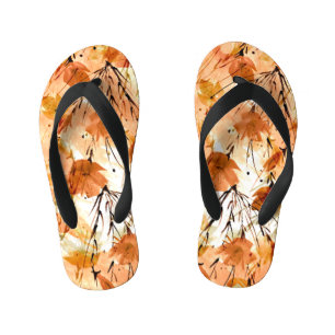 Waterverf Botanicals:  Plant. Kinder Teenslippers