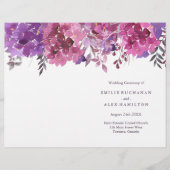 Waterverf Botanicals Wedding Programs (Voorkant)