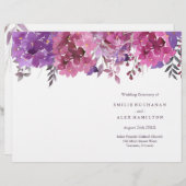Waterverf Botanicals Wedding Programs (Voorkant / Achterkant)