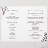 Waterverf Botanicals Wedding Programs (Achterkant)
