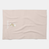 Waterverf botanisch beige initieel monogram theedoek (Horizontaal)