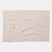 Waterverf botanisch beige initieel monogram theedoek (Horizontaal)