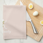 Waterverf botanisch beige initieel monogram theedoek (Quarter Fold)