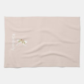 Waterverf botanisch beige initieel monogram theedoek (Horizontaal)