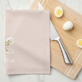 Waterverf botanisch beige initieel monogram theedoek (Quarter Fold)