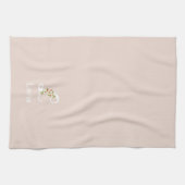 Waterverf botanisch beige initieel monogram theedoek (Horizontaal)