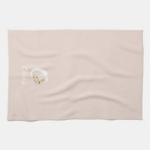 Waterverf botanisch beige initieel monogram theedoek (Horizontaal)