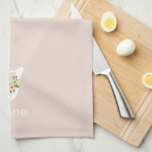 Waterverf botanisch beige initieel monogram theedoek (Quarter Fold)