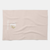 Waterverf botanisch beige initieel monogram theedoek (Horizontaal)