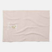 Waterverf botanisch beige initieel monogram theedoek (Horizontaal)