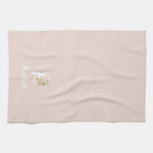 Waterverf botanisch beige initieel monogram theedoek (Horizontaal)
