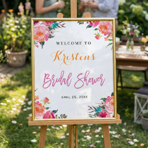 Waterverf Botanisch Bloem Bruids Bruiloftsfeest Bo Poster