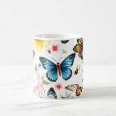 Waterverf botanisch bloemmotief monogrammed koffiemok (Center)