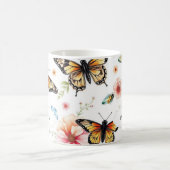 Waterverf botanisch bloemmotief monogrammed koffiemok (Center)