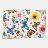 Waterverf botanisch bloemmotief monogrammed theedoek (Horizontaal)