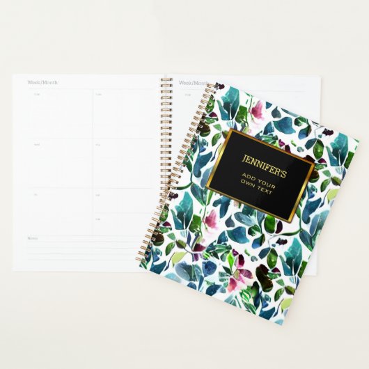 Waterverf botanisch bloemmotief persoonlijk planner (Display)