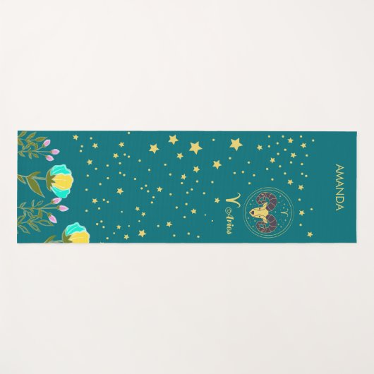 Waterverf botanisch bloemmotief Ram Yoga Mat (Voorkant (horizontaal))