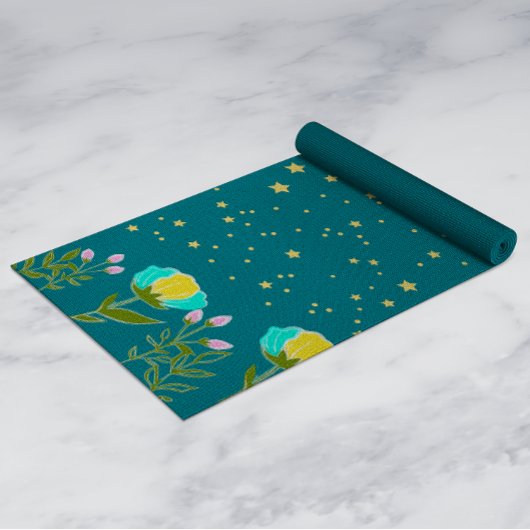 Waterverf botanisch bloemmotief Ram Yoga Mat