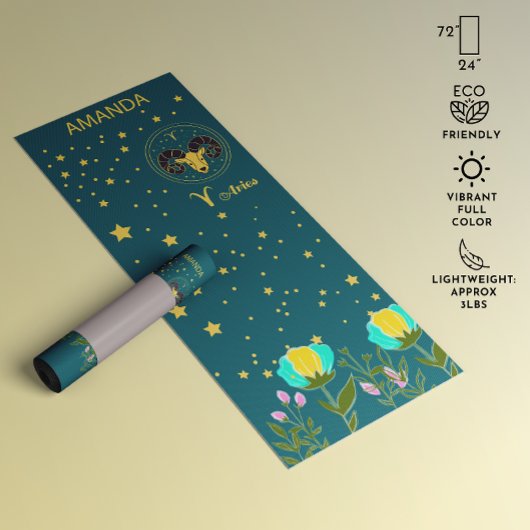 Waterverf botanisch bloemmotief Ram Yoga Mat