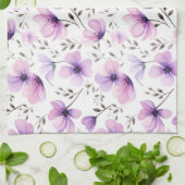 Waterverf botanisch bloemmotief theedoek (Gevouwen)