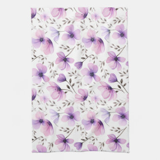 Waterverf botanisch bloemmotief theedoek