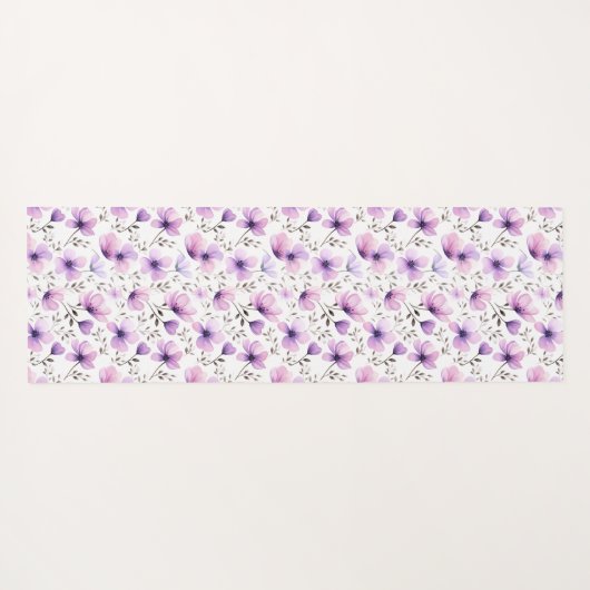 Waterverf botanisch bloemmotief yogamat (Achterkant (horizontaal))