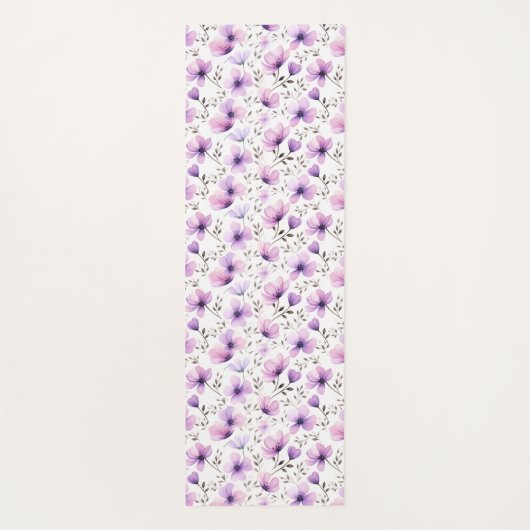 Waterverf botanisch bloemmotief yogamat (Achterkant)