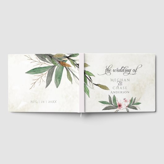 Waterverf Botanisch Blossom Weddenschap Gastenboek (Volledig)