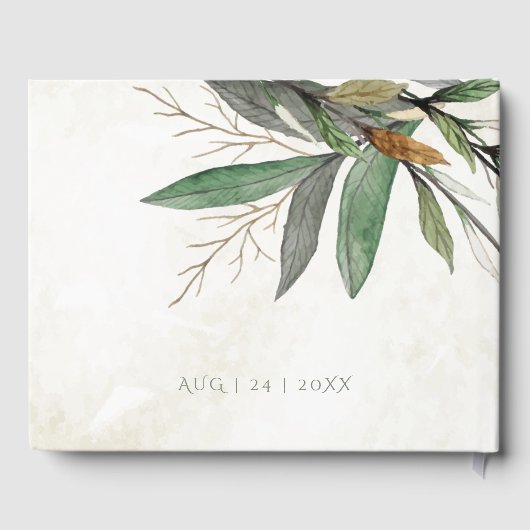 Waterverf Botanisch Blossom Weddenschap Gastenboek (Achterkant)