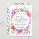 Waterverf Botanisch Boeket Vrijgezellenfeest Uitno Kaart (Voorkant / Achterkant)