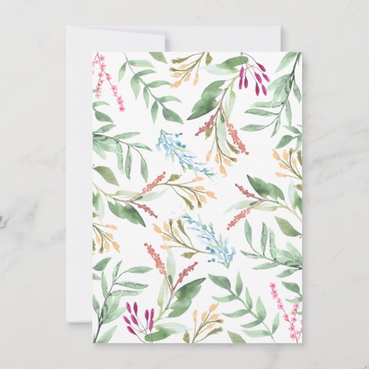 Waterverf Botanisch Boeket Vrijgezellenfeest Uitno Kaart (Achterkant)