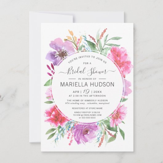 Waterverf Botanisch Boeket Vrijgezellenfeest Uitno Kaart (Voorkant)