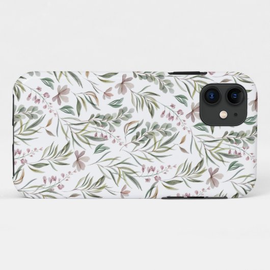 Waterverf Botanisch Case-Mate iPhone Case (Achterkant (horizontaal))