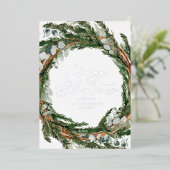 Waterverf botanisch elegant script kerst folie feestdagenkaart (Staand Voorkant)