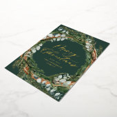 Waterverf botanisch elegant script kerst folie feestdagenkaart (Gedraaid)